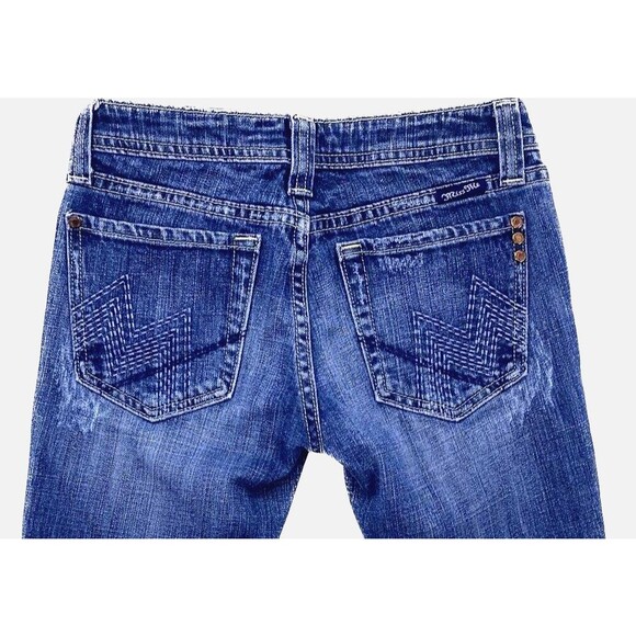Miss Me Jeans Women Size 26 JP4408 Blue Distressed Pants Pockets Low Rise Denim - Picture 1 of 16